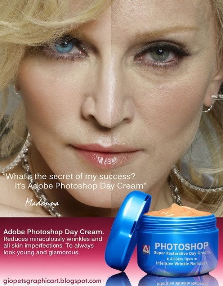 Madonna Photoshop creme ad